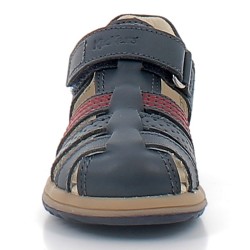 KICKERS-PLATIBACK-sandales/nu-pieds ajourées sur semelles plates sport avec fermetures à velcros pour enfant garçon