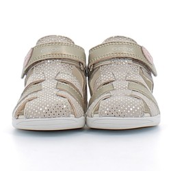 GEOX-MACCHIA B254WB-sandales premiers -pas sur semelles plates respirantes avec fermetures à velcros pour bébé fille
