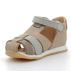 BOPY-sandales ajourées premier-pas sur semelles plates confortables avec fermetures à velcros pour bébé garçon-ZOPOLO