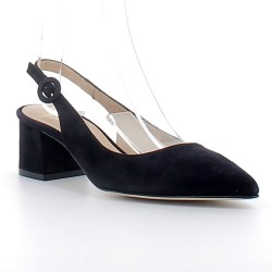 LUCA GROSSI-chaussures slingback bleu marine sur talons bottiers avec fermetures à boucles pour femme-CH530