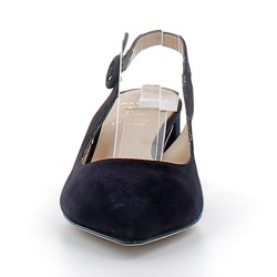 LUCA GROSSI-chaussures slingback bleu marine sur talons bottiers avec fermetures à boucles pour femme-CH530