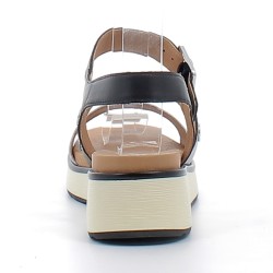 FUGITIVE-sandales sur talons compensés avec fermetures à boucles pour femme-KINOA