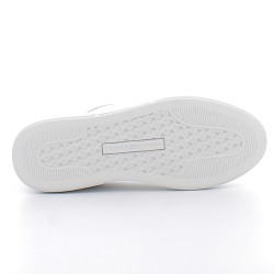 TOMMY HILFIGER-sneakers basses blanches à lacets sur semelles plates sport pour femme-SPORTY CHIC COURT FW0FW07814