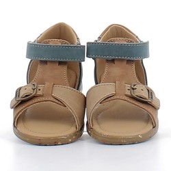BOPY-sandales premiers-pas sur semelles plates confortables avec fermetures à boucles et à velcros pour bébé garçon-RAFIN