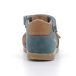 BOPY-sandales premiers-pas sur semelles plates confortables avec fermetures à boucles et à velcros pour bébé garçon-RAFIN